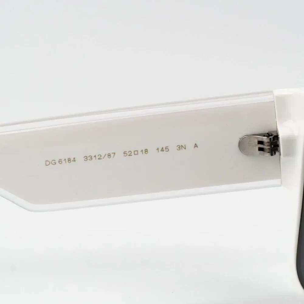 SALE! NEW D&G DG6184 331287 White Dark Grey Square Unisex Sunglasses